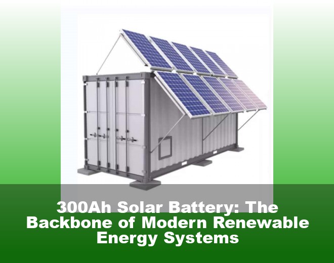 300Ah Solar Battery: The Backbone of Modern Renewable Energy Systems